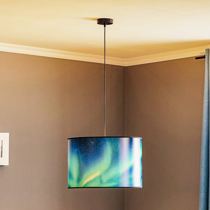 Duolla Hanglamp Print L Hemel met poollicht turkoois