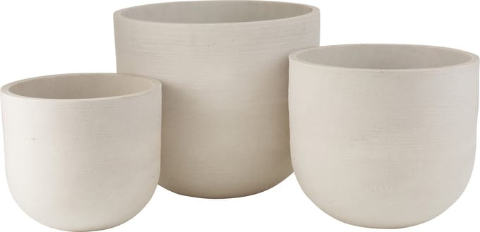 J-Line bloempot Rond - keramiek - wit - 3 stuks - Ø 50 cm
