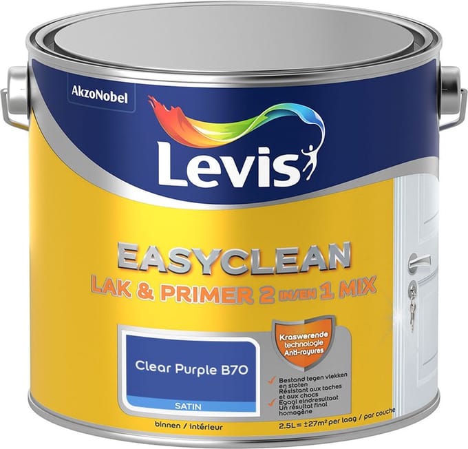 Levis - Easyclean Lak & Primer 2-In-1 Mix - Clear Purple B70 - Mengverf - 2,5 L