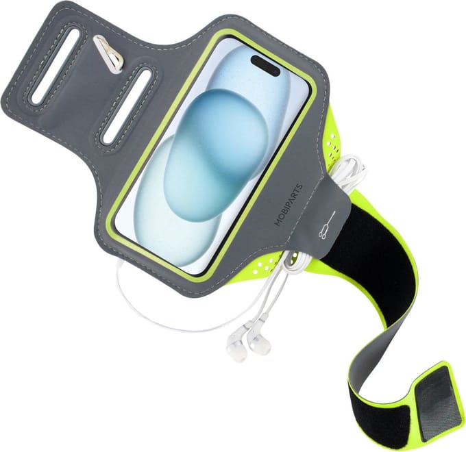 Hardloop Sportarmband geschikt voor Apple iPhone 15 - Groen - Mobiparts