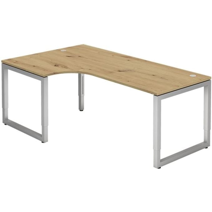 REGO 82 S | Bureau - 200 x 120 Tafelhoogte I In hoogte verstelbaar Essen-Eik/Zilver