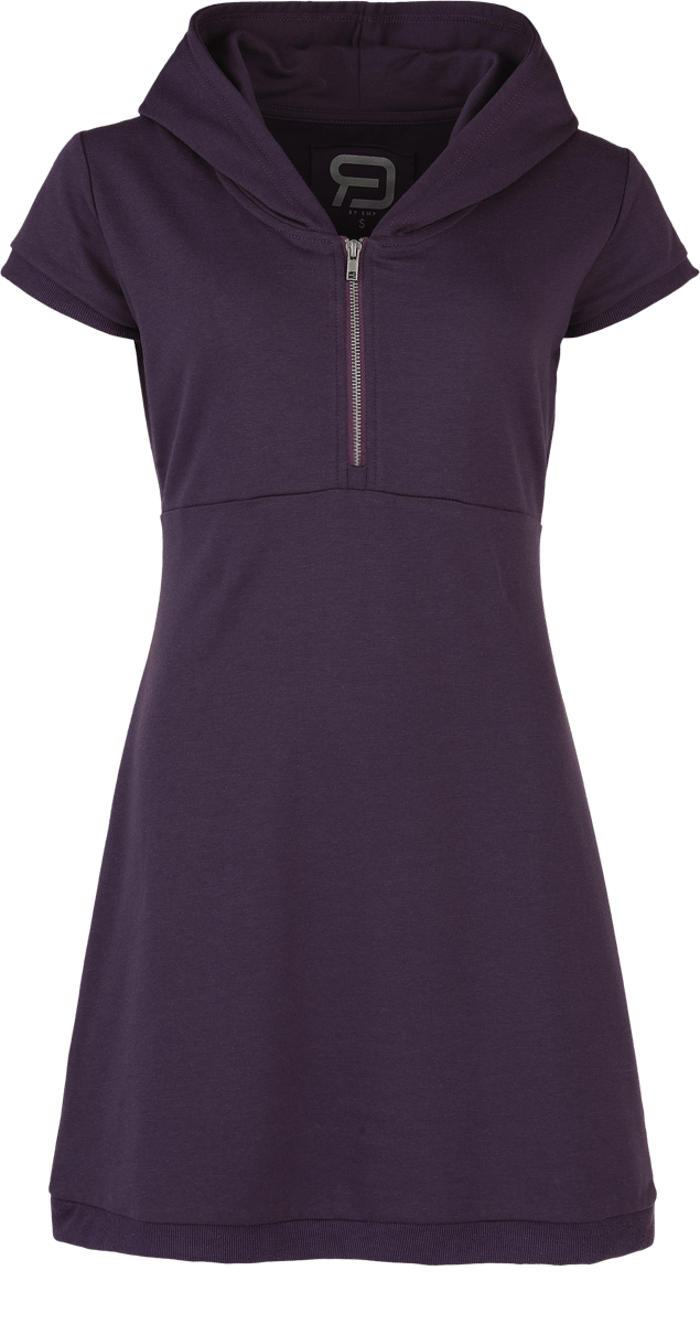 R.E.D. Rock-Engineered Design Paarse korte jurk met capuchon en rits - Dames - S