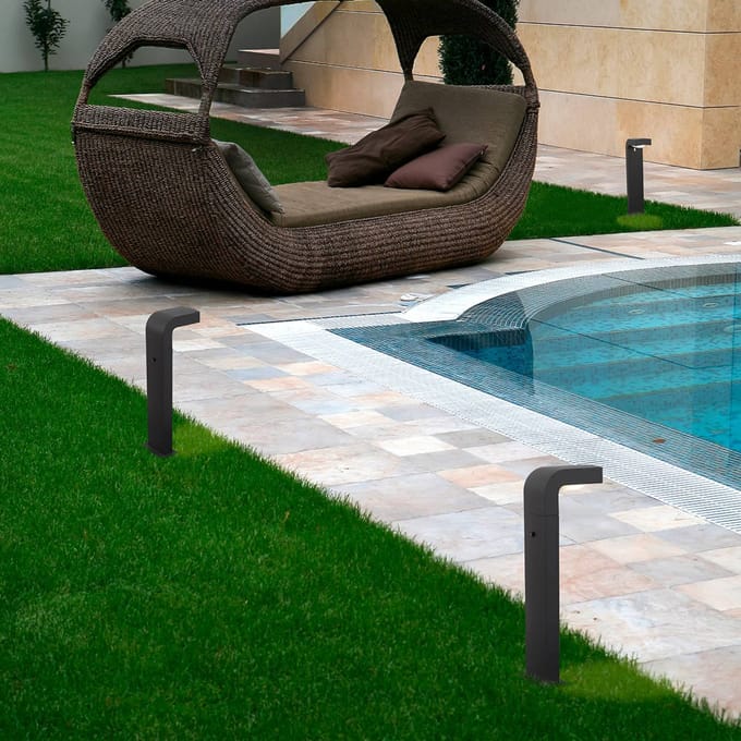 FARO BARCELONA Antracietkleurige tuinpadverlichting KLAMP