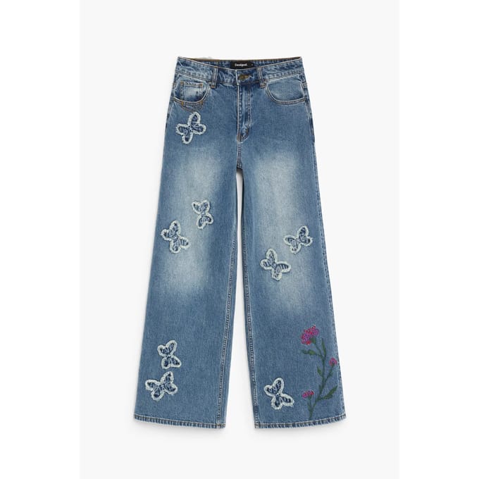 Vrouwen wide leg jeans Desigual Butterfly
