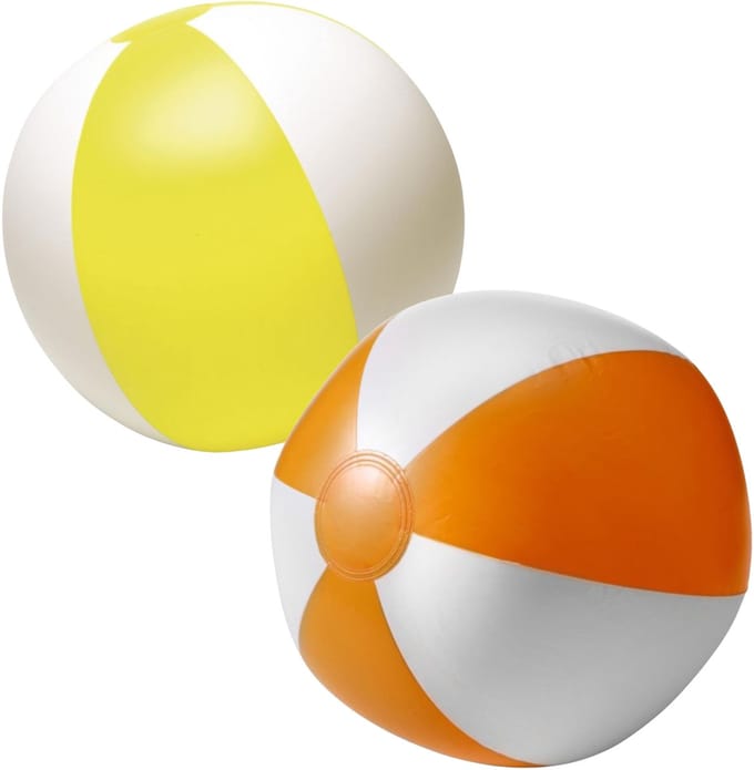 Impression Strandbal - opblaasbaar - zwembad speelgoed - geel / oranje set - D26 cm