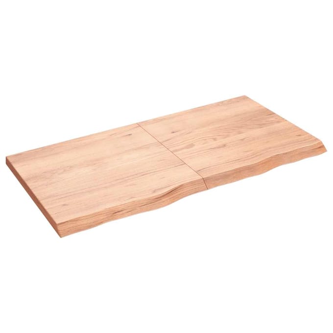 vidaXL - Wastafelblad - 120x60x(2-4) - cm - behandeld - massief - hout - lichtbruin