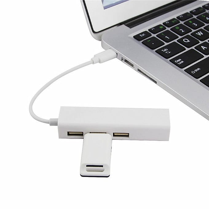 USB 2.0 Type C 3 Poort HUB Fast Ethernet Adapter RJ45 100Mbps Netwerkkaart Uitbreiding Converter voor Macbook white