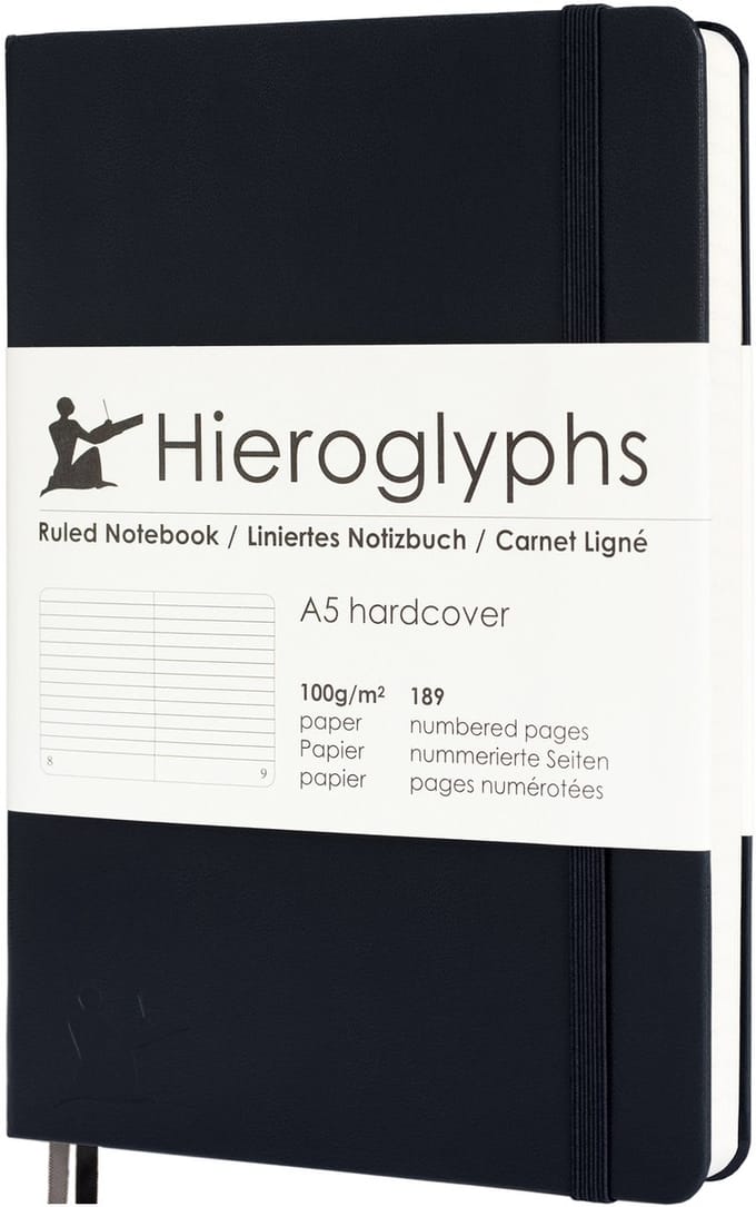 Hieroglyphs Notitieboek - A5 Gelinieerd - Zwart