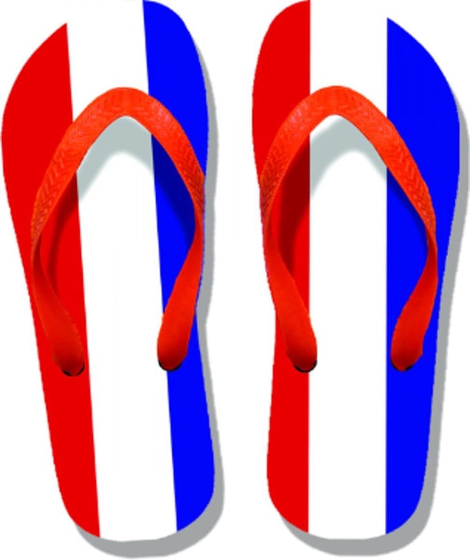 Hidzo Slippers Maat 42 Rood Wit Blauw Oranje - Teenslippers