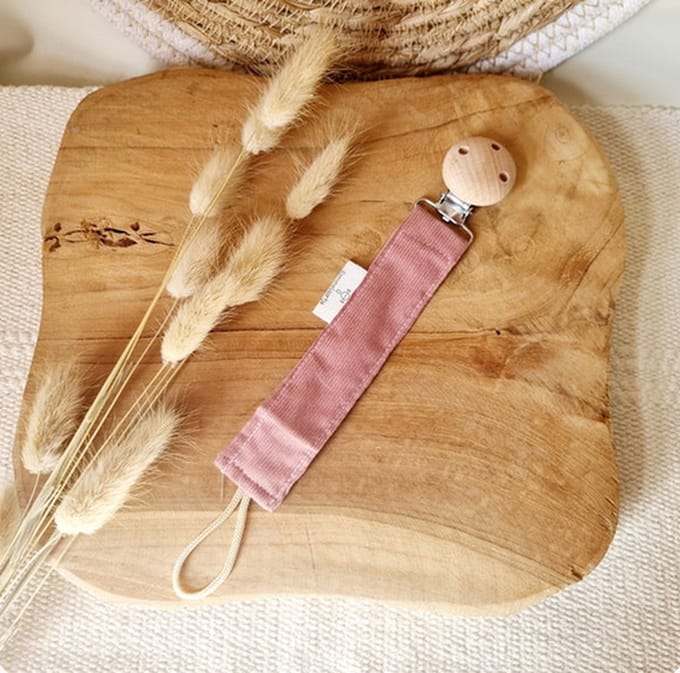 Speenkoord | basic corduroy | Poederroze | baby | kraamcadeau | newborn | peuter