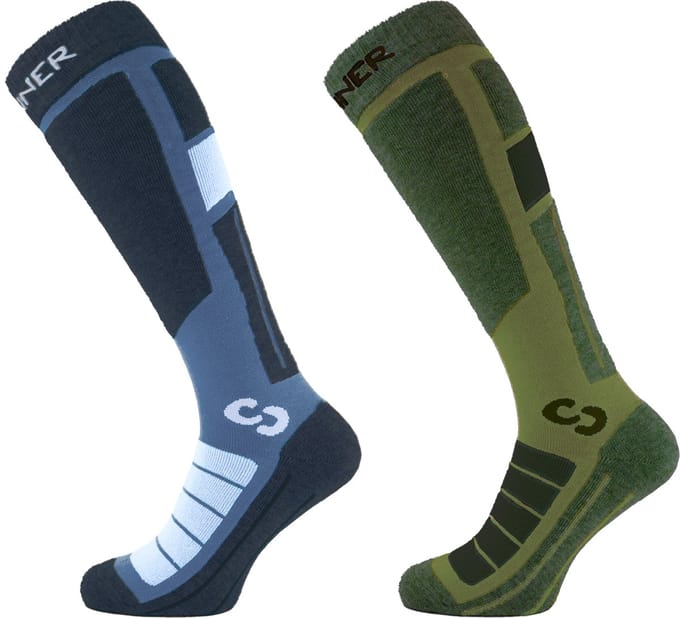 SINNER PRO SOCKS II DOUBLE PACK - NAVY-GREEN - Unisex - Maat 39-41