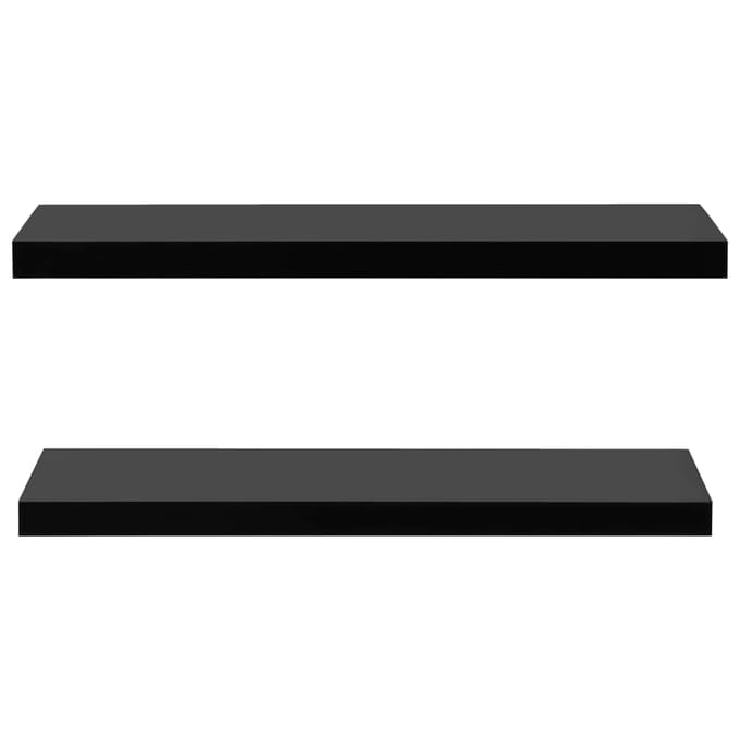 vidaXL - Wandschappen - zwevend - 2 - st - 100x20x3,8 - cm - zwart