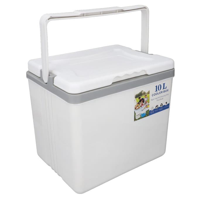 Glacière 10L EPS Très Efficace avec Poignée Glacière Isolée pour Camping Pique-nique Pêche Usage Commercial Blanc blanc