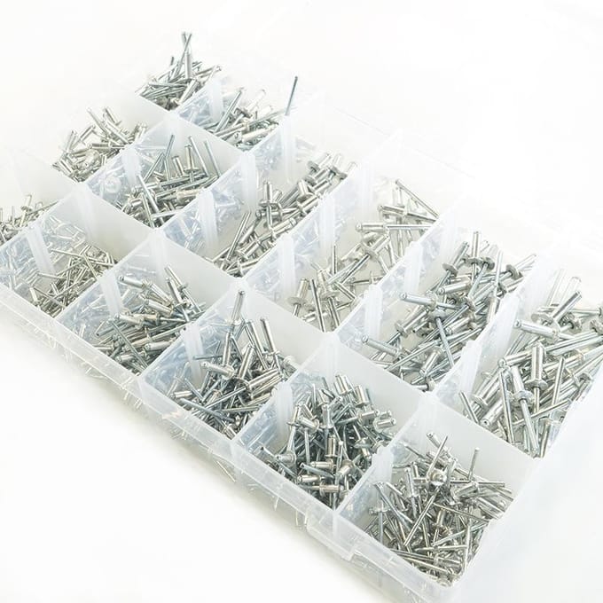 620 stuks Aluminium Blindklinknagels, 14 Maten Popnagels Assortimentskit, 1/8  3/16 3/32  5/32  Diameter Blindklinknagelset 1set