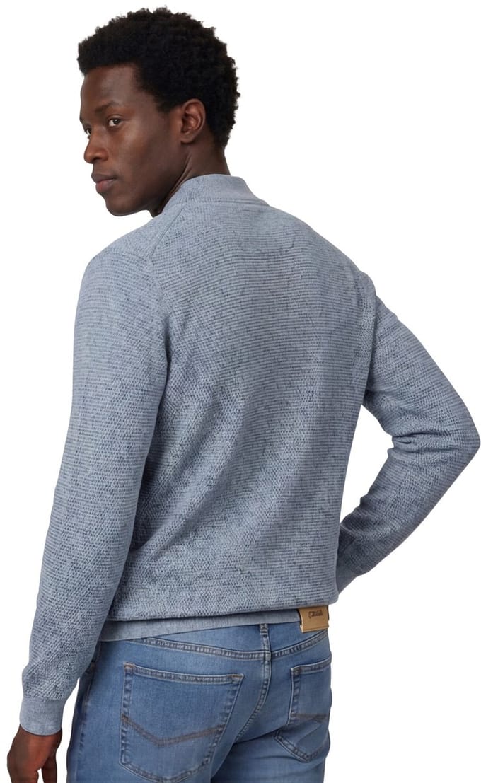 Vest Casa Moda normale fit lichtblauw met rits gebreid