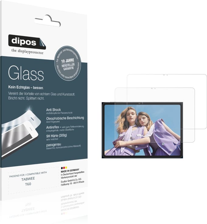 dipos – 2x Matte Pantserfolie geschikt voor TABWEE T60 | 9H Screenprotector
