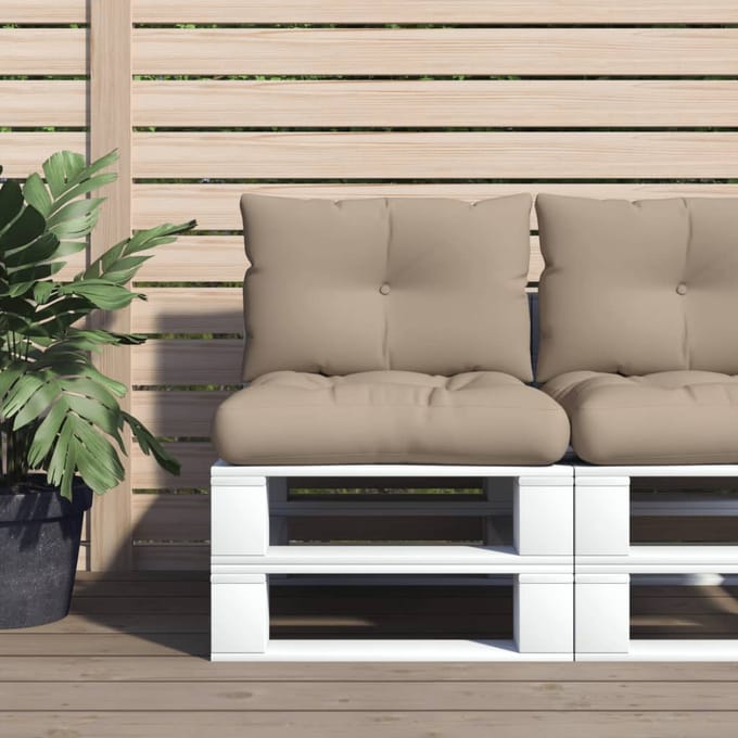 vidaXL - Palletkussens - 2 - st - stof - taupe