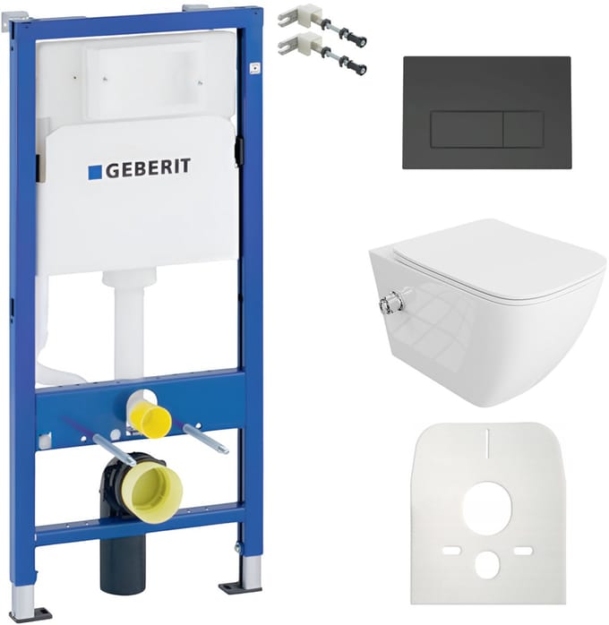 LAVITA complete toiletset Parana randloos zwart