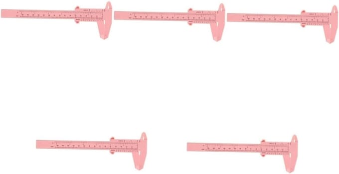 Didiseaon 5Pcs Eyebrow Tattoo Ruler Caliper Caliper Pens Caliper Marker Eyebrow Ruler Eyebrow Ruler Plastic Ruler Makeup Measuring Ruler Plastic Pink