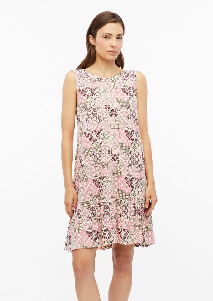 Mouwloze jurk van jersey losvallend ronde hals losvallend granaat vrouw s.Oliver
