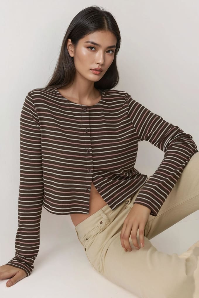 Ronde Hals Basis Viscose Gemengd Geplooid Top