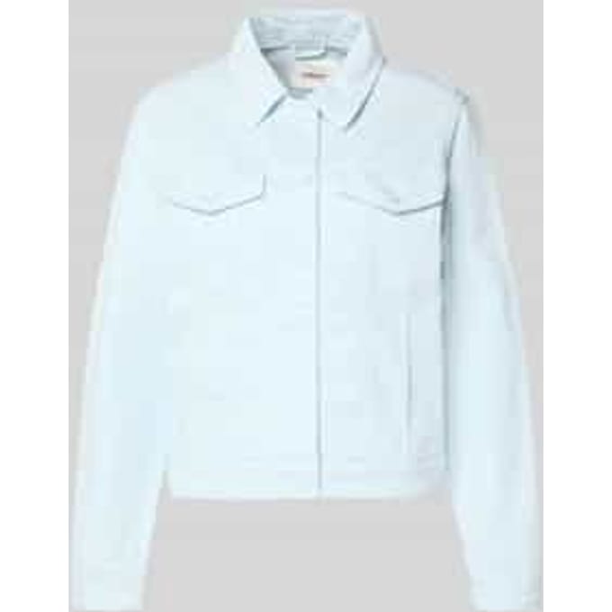 regular fit jeansjack van katoenmix