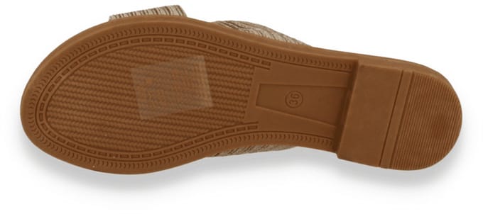 Mode-mania Dames Slipper | Taupe | Maat: 38