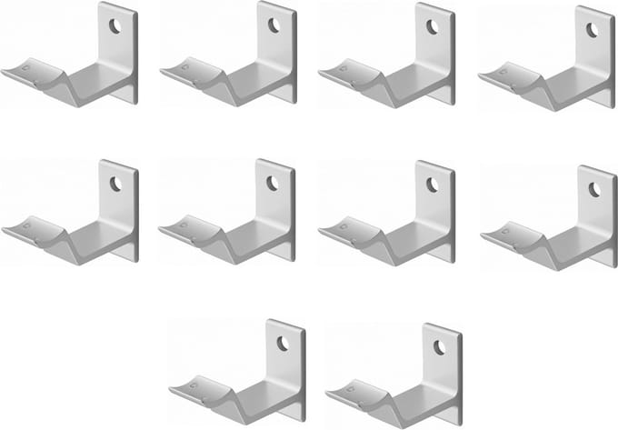 Hermeta leuninghouder 3543-01 - Aluminium - Opschroef - Hol zadel - 10 stuks
