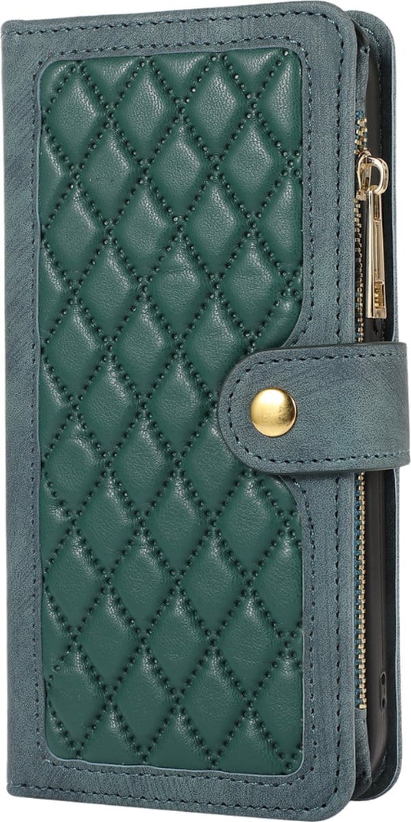 Hoesje geschikt voor iPhone 11 Pro Max - Bookcase - Pasjeshouder - Portemonnee - Koord - Kunstleer - Groen