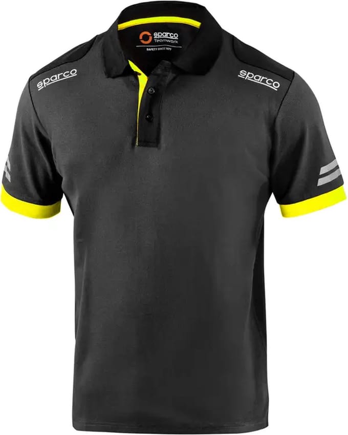 Sparco Tech Toledo Poloshirt - Zwart — Geel