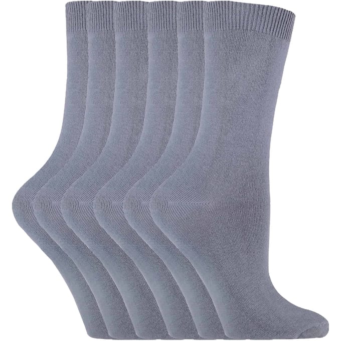 Set van 6 effen, casual katoenen damessokken - PL30 PLatina