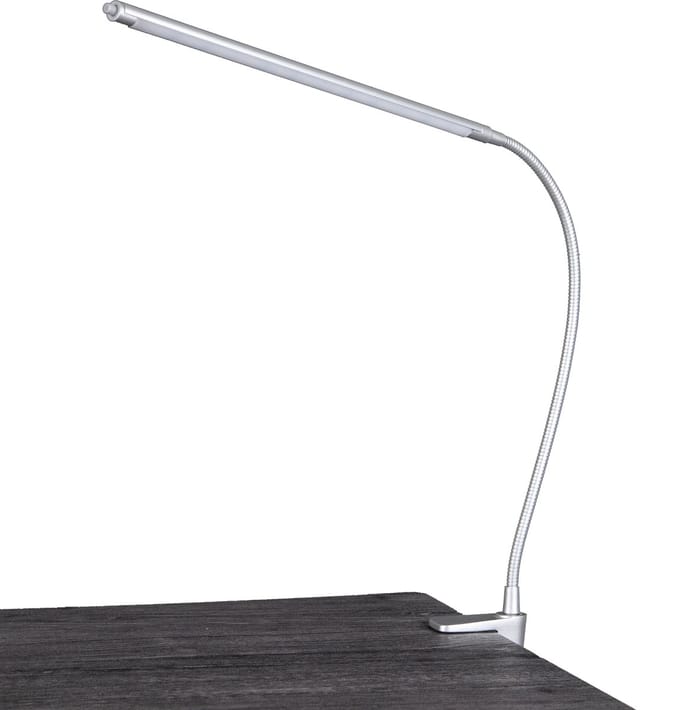 LED klemlamp bureaulamp verstelbaar zilver, metaal, 1x LED warm wit, BxH 38x60 cm