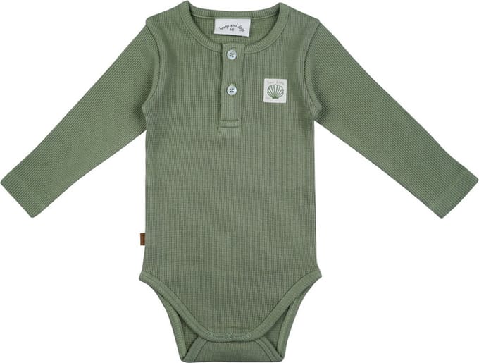 Frogs and Dogs - Wafel Romper LS | Khaki - Katoen - Maat 62