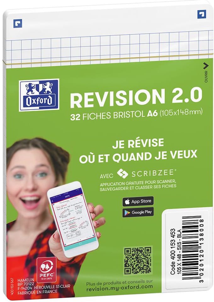 Oxford Kartonnen Index-/Studiehulpkaarten A6 Blanco