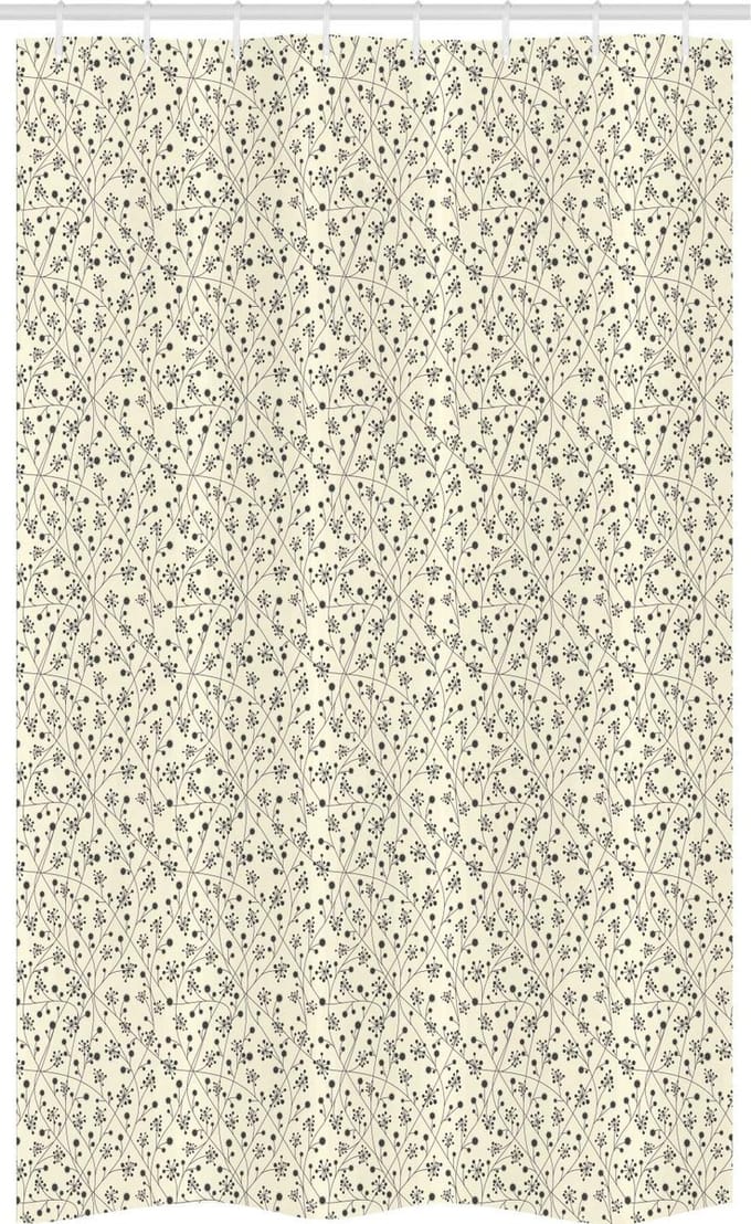ABAKUHAUS Douchegordijn – 120 x 180 cm – Grafisch Spiky Buds, Polyester