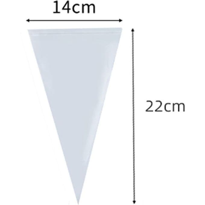 Lot de 50 sachets de crème jetables épais, transparents, triangulaires, bicolores, pour presser les biscuits et les gâteaux white
