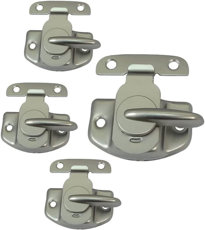 Ramen Sjerp Lock - Raamsluiting Keeper - Ramen Beveiligen - Hoogwaardige Staalconstructie - 4 Pack - Satijn Nikkel