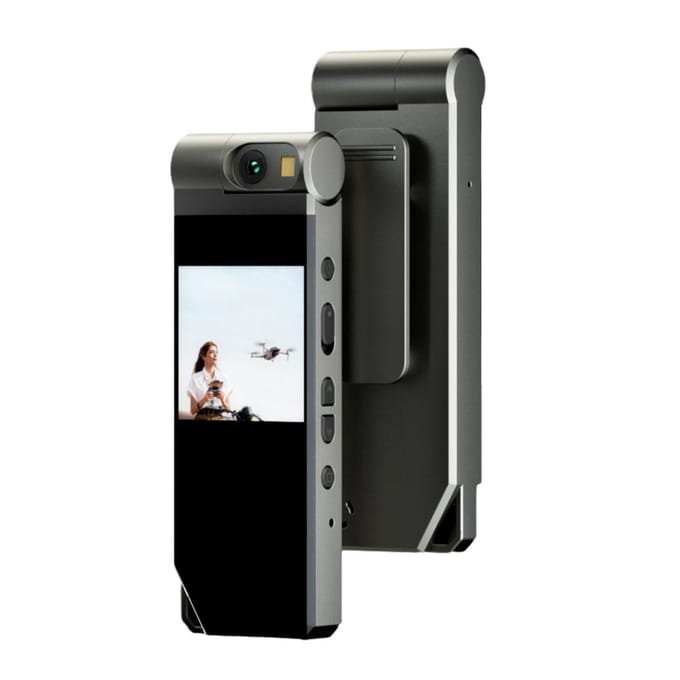 Caméra corporelle 2K avec mini-caméscope à pince portable avec objectif rotatif à 180 degrés et LED noir