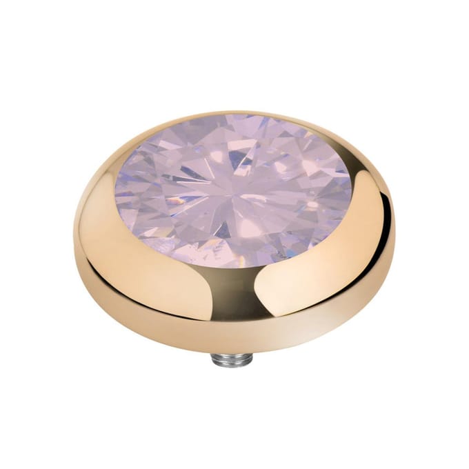 Melano Vivid Basic CZ Steentje Milk Pink Goud | 7 mm