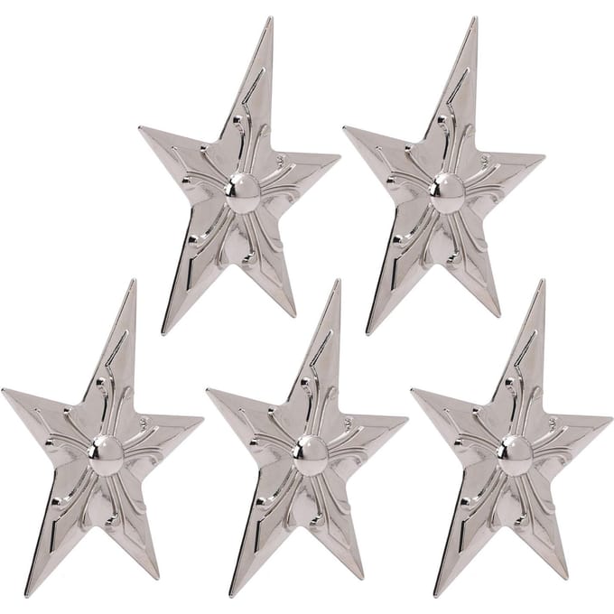 5 Ensembles Rivet et Clou 65x92mm Argent Étoile à Cinq Branches Rivets 4.5mm Vis Cruciformes pour Cuir white