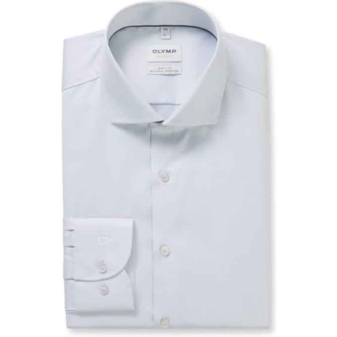 OLYMP Level 5 Overhemd Twill Silver - Maat 37 - Heren - Overhemden Formeel