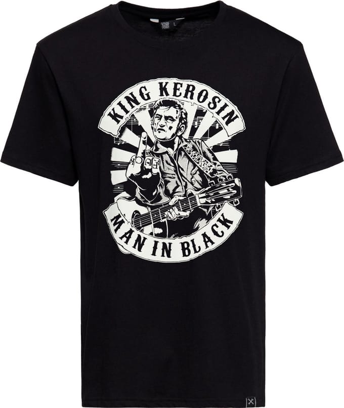 King Kerosin T-Shirt Classic ''Man In Black'' KKU41066 Black-M