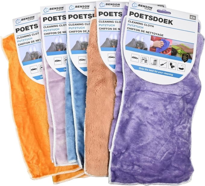 Benson Multifunctionele microfiber poetsdoeken - set van 2 - diverse kleuren