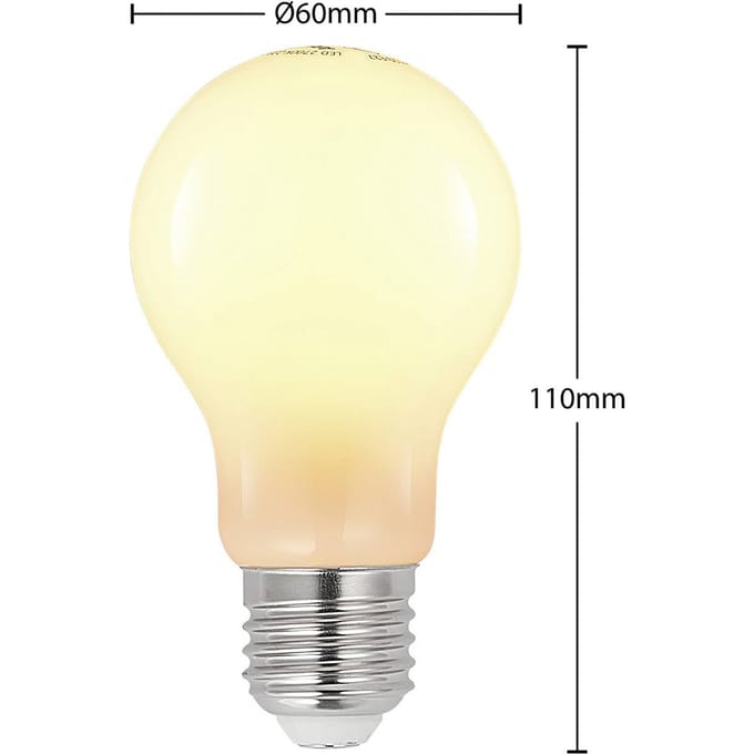 Arcchio LED lamp A60, E27, 4 W, 2.700 K, opaal, dimbaar