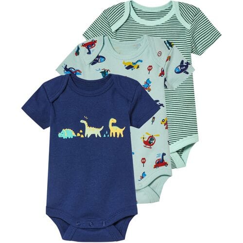 LUPILU 3 baby rompers (mint/navy/groen, 62-68)