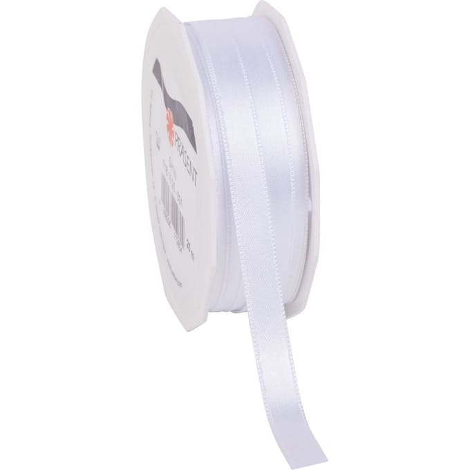 Satijnlint "Uni", 10 mm - Wit