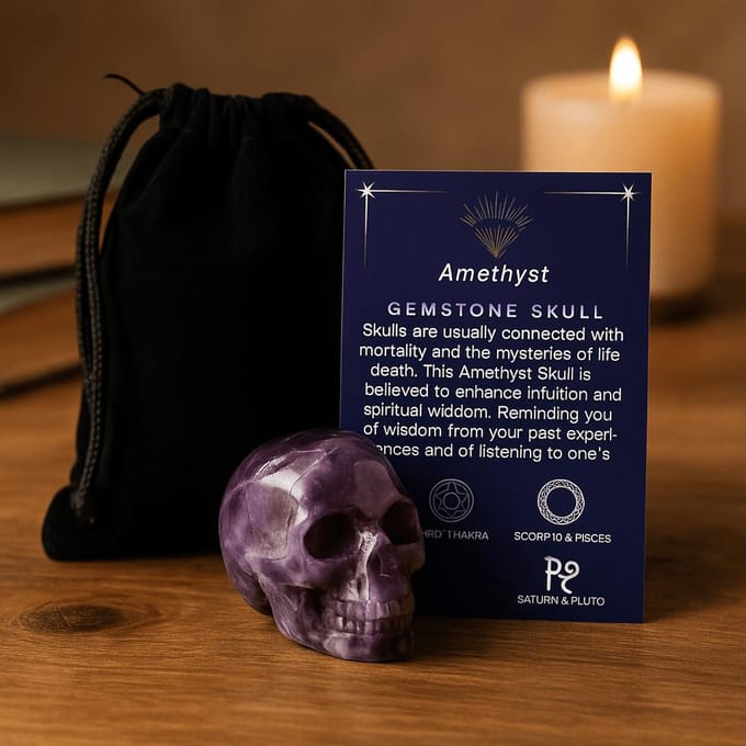 Edelsteen Kleine Schedel - Amethist - 40x30x28mm