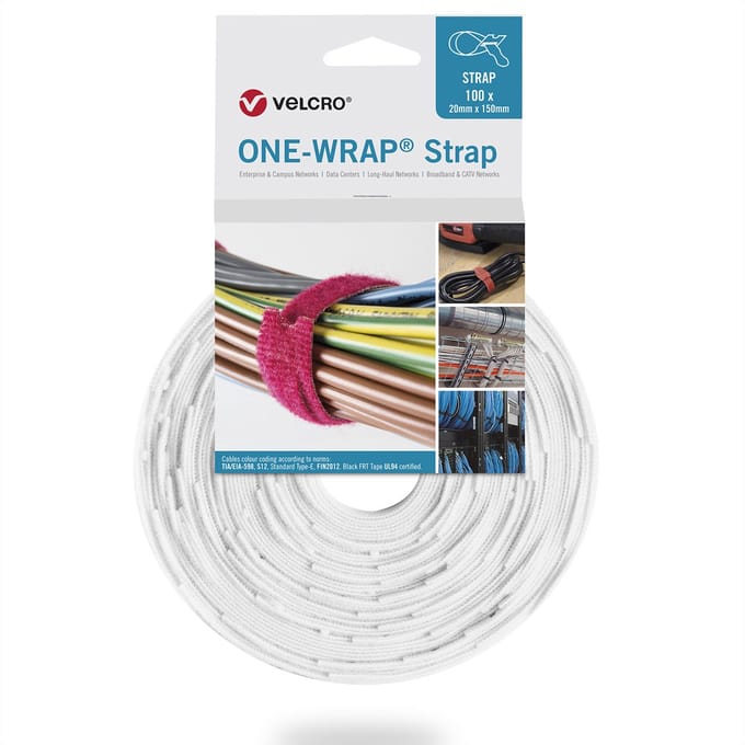 VELCRO® VELCRO® One Wrap® Strap 20mm x 150mm, 10 Klittenbandriem Wit 1 stuk(s)