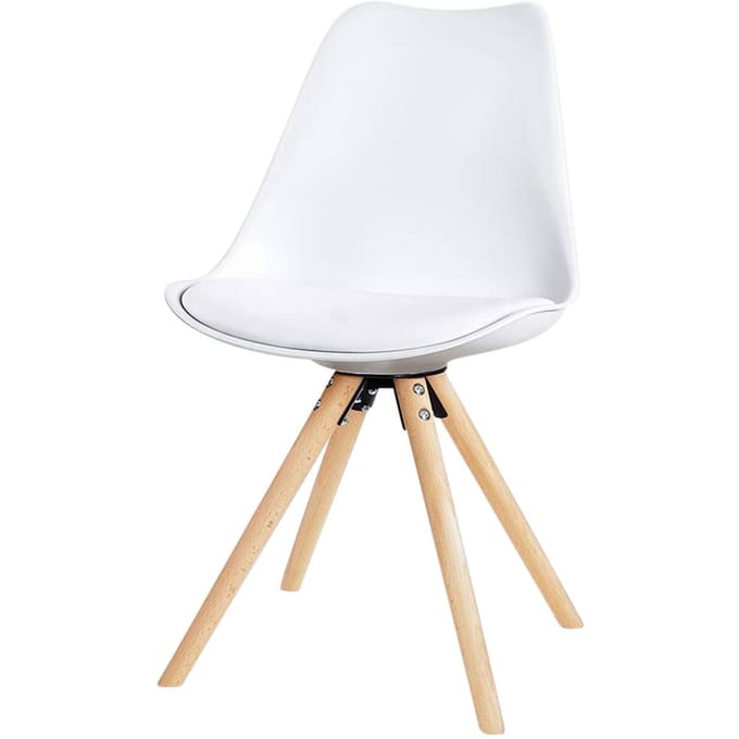 Essence Legno Eetkamerstoel wit - houten onderstel