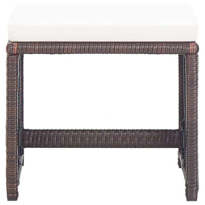 vidaXL - Tuinkrukken - 2 - st - met - kussens - poly - rattan - bruin
